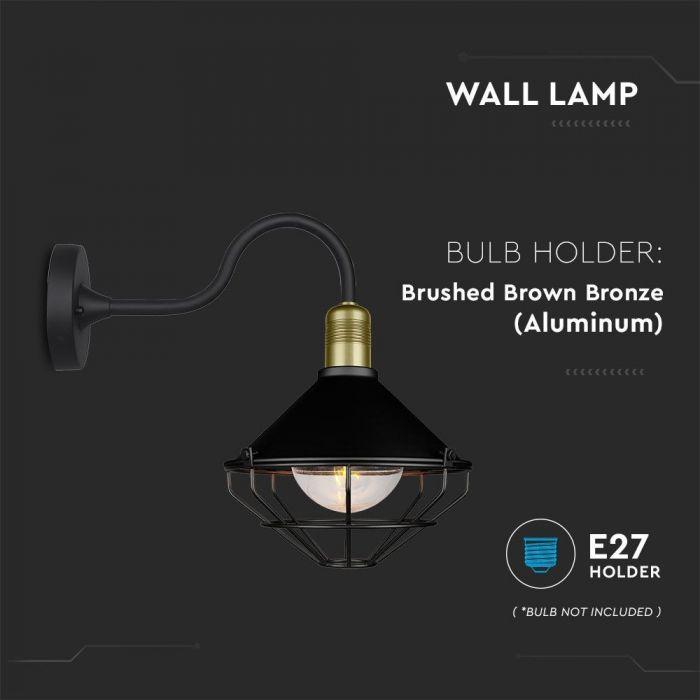 VT-720 WALL LAMP-MATT BLACK-DOWN IP65