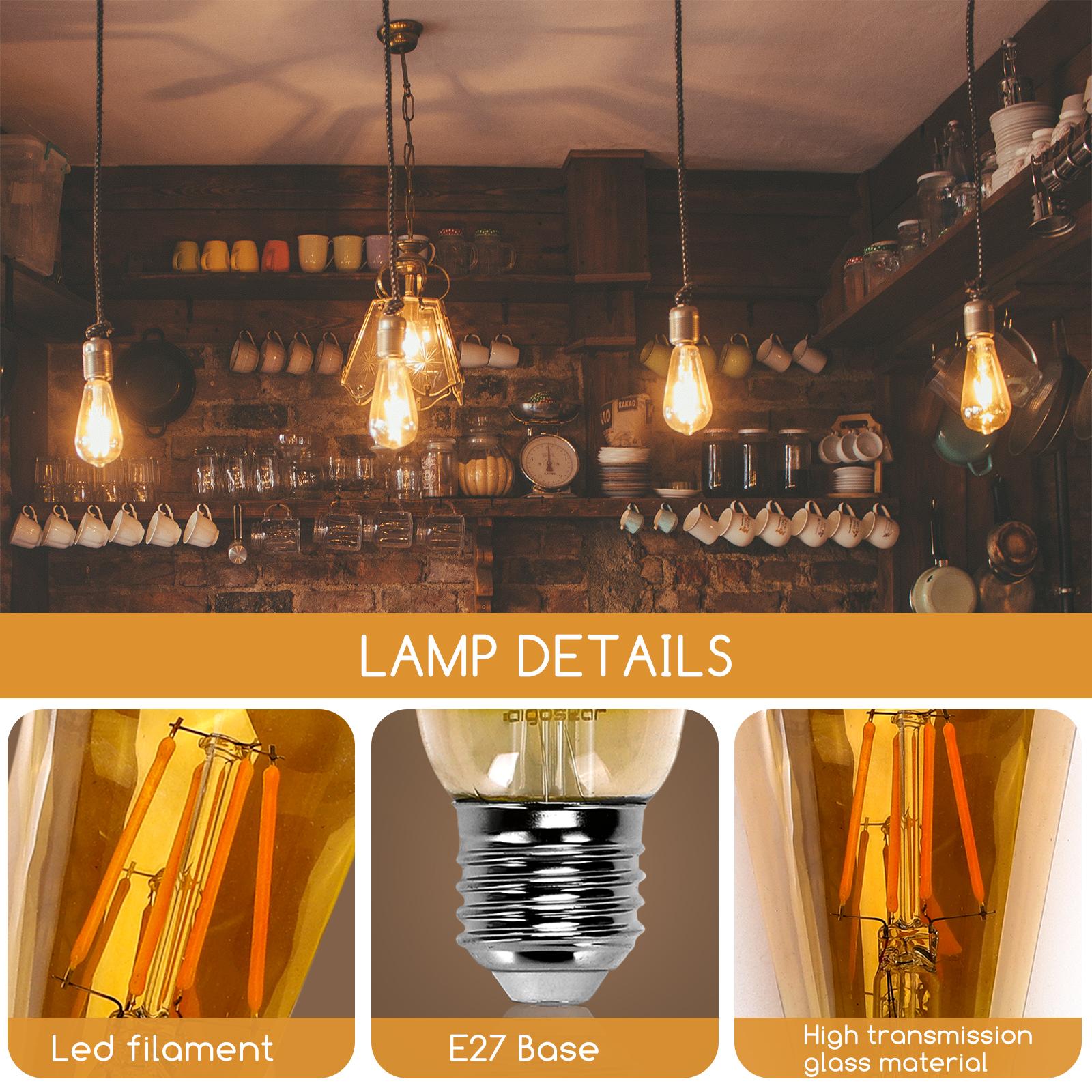 LED Filament Bulb (Amber) ST64 E27 8W