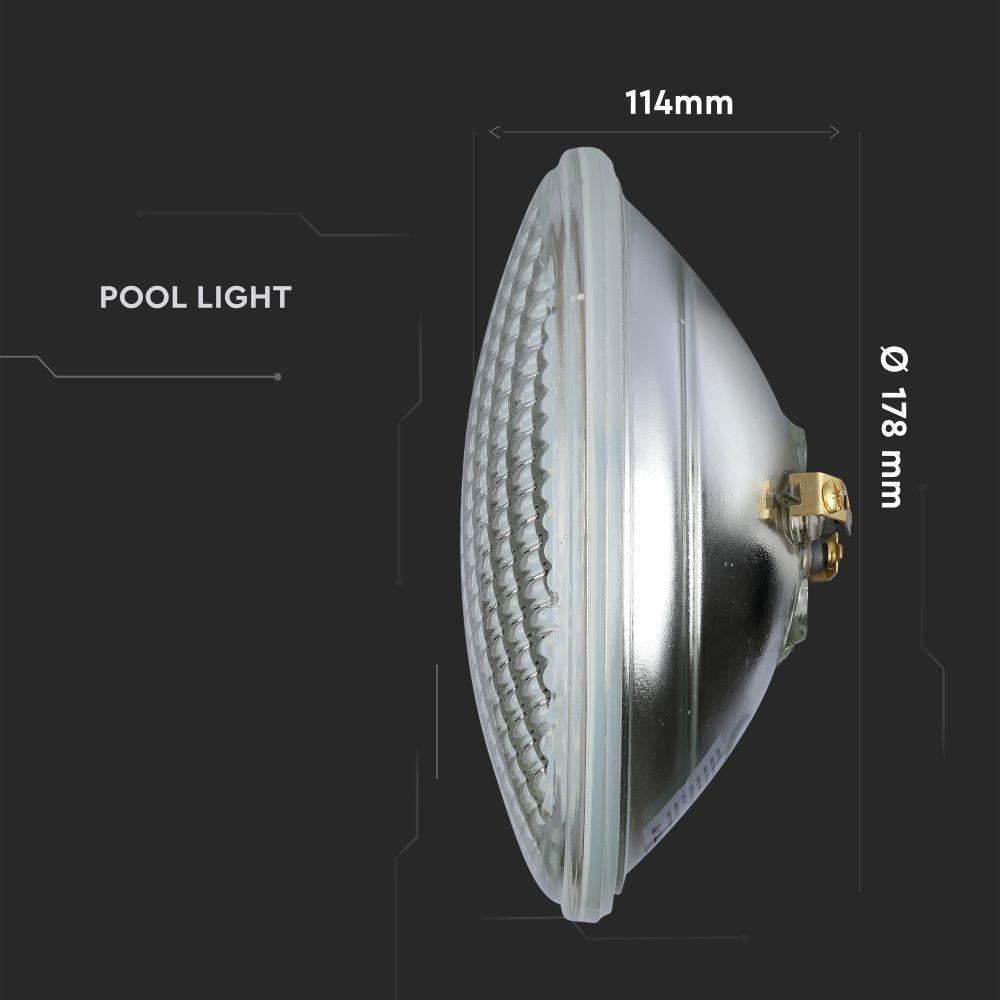 8W Żarówka LED PAR56, Basenowa, Barwa: 3000K, VTAC, SKU 7556