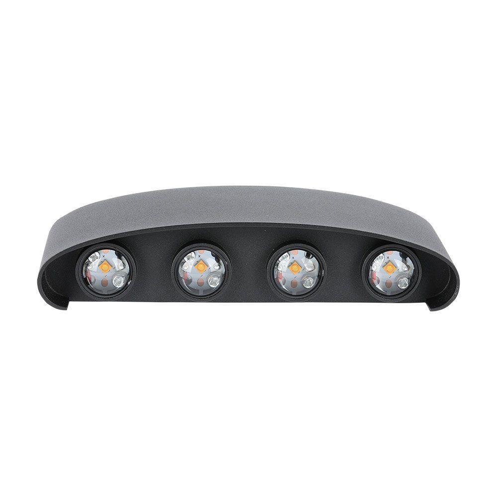 8W Lampa ścienna LED, Barwa:4000K, IP54, Obudowa: Czarna, VTAC, SKU 218620