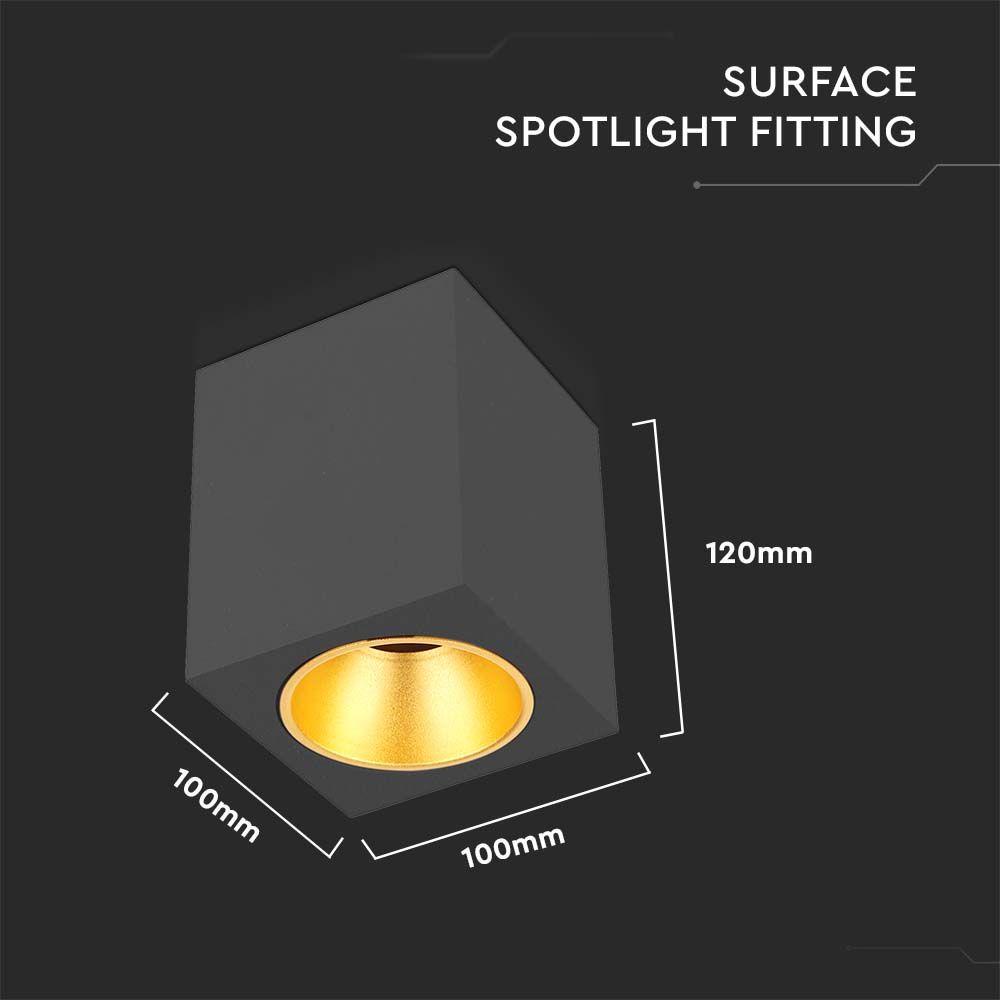 VT-979 SURFACE MOUNTED GU10 FITTING SQUARE BLACK