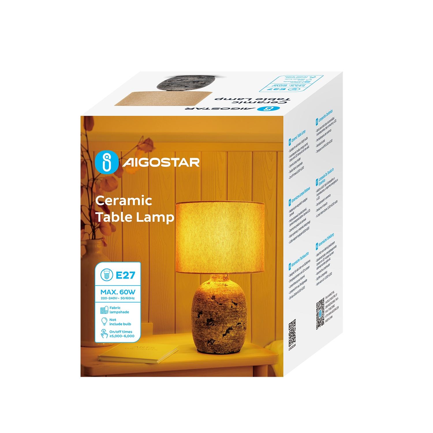 Ceramiczna lampa stołowa (bez źarówki) E27(Max.60W,E27)