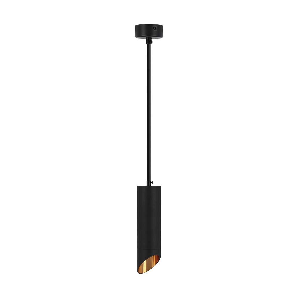 VT-975 1xGU10 HANGING PENDANT BLACK D:55x200MM