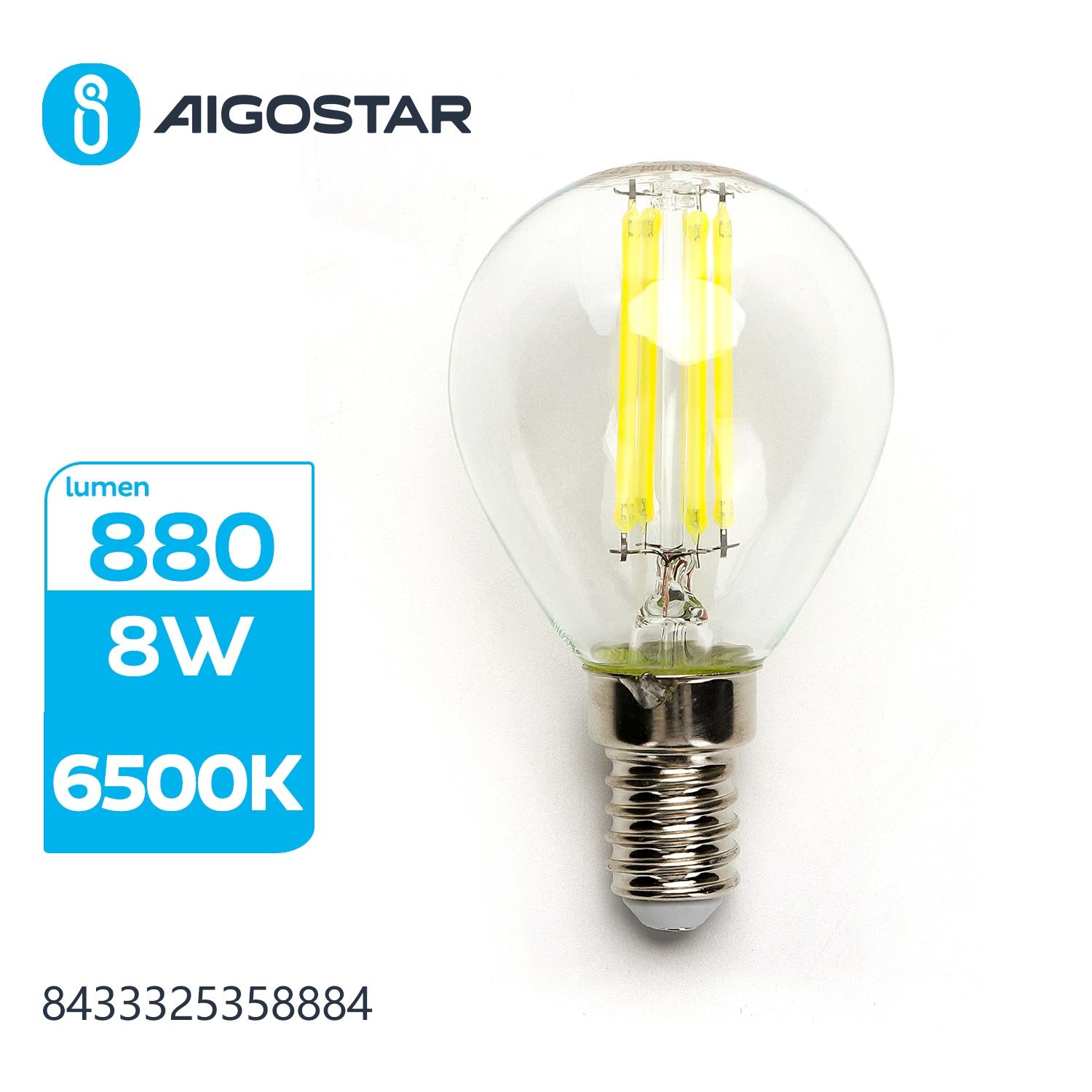 Żarówka LED Filament (Przezroczysta) G45 E14 8W