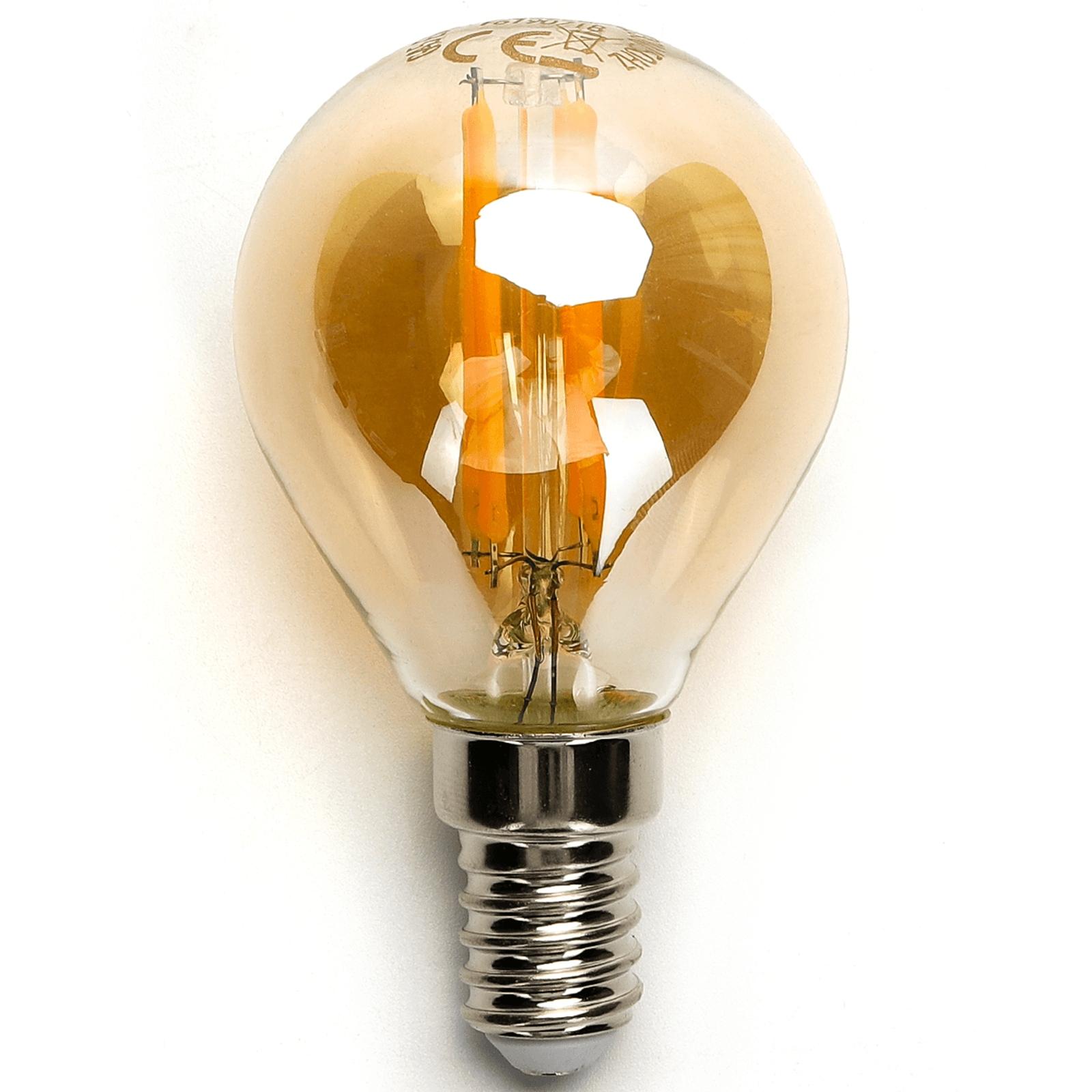 LED Filament Bulb (Amber) G45 E14 4W