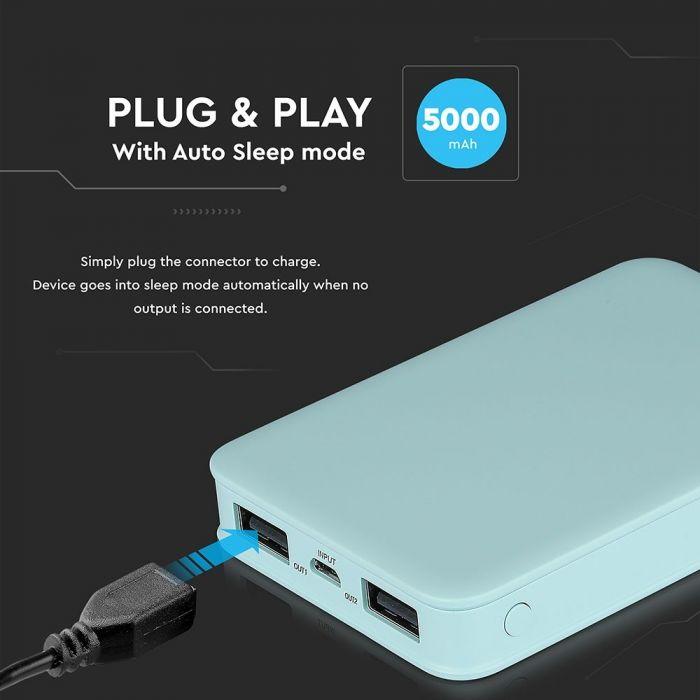 VT-3503 5000mah POWER BANK-BLUE