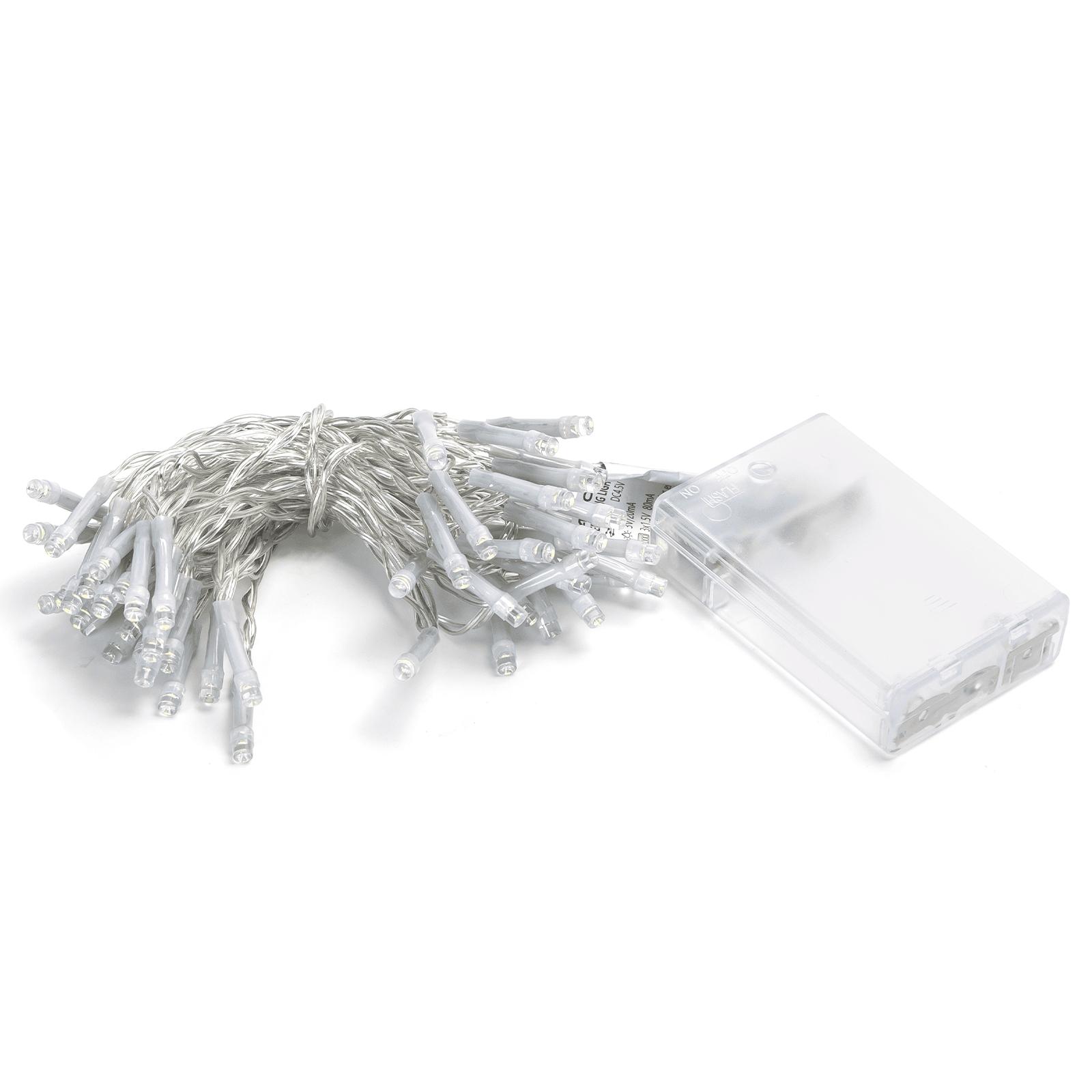 3AA battery flat string lights, cold white, 5m