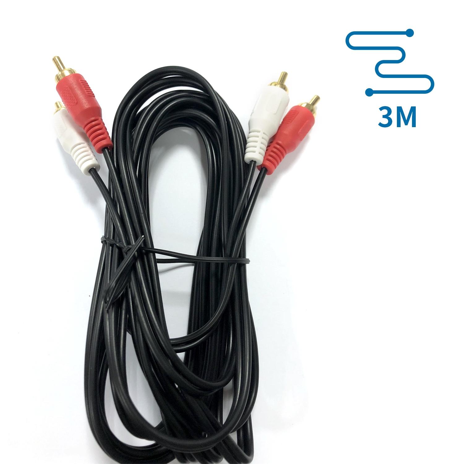 Kabel audio 2RCA/2RCA 3 m czarny