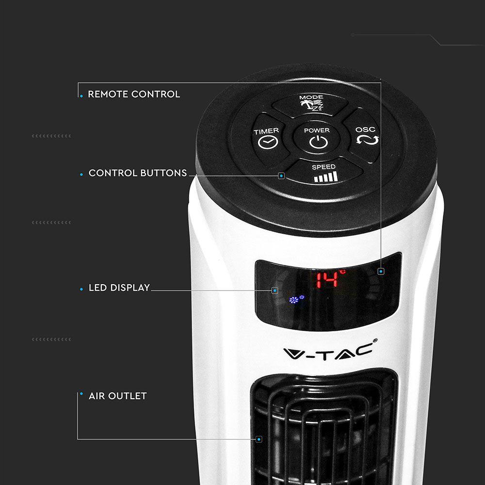 VT-5566 55W TOWER FAN(BS PLUG) WORKS WITH ALEXA & GOOGLE HOME