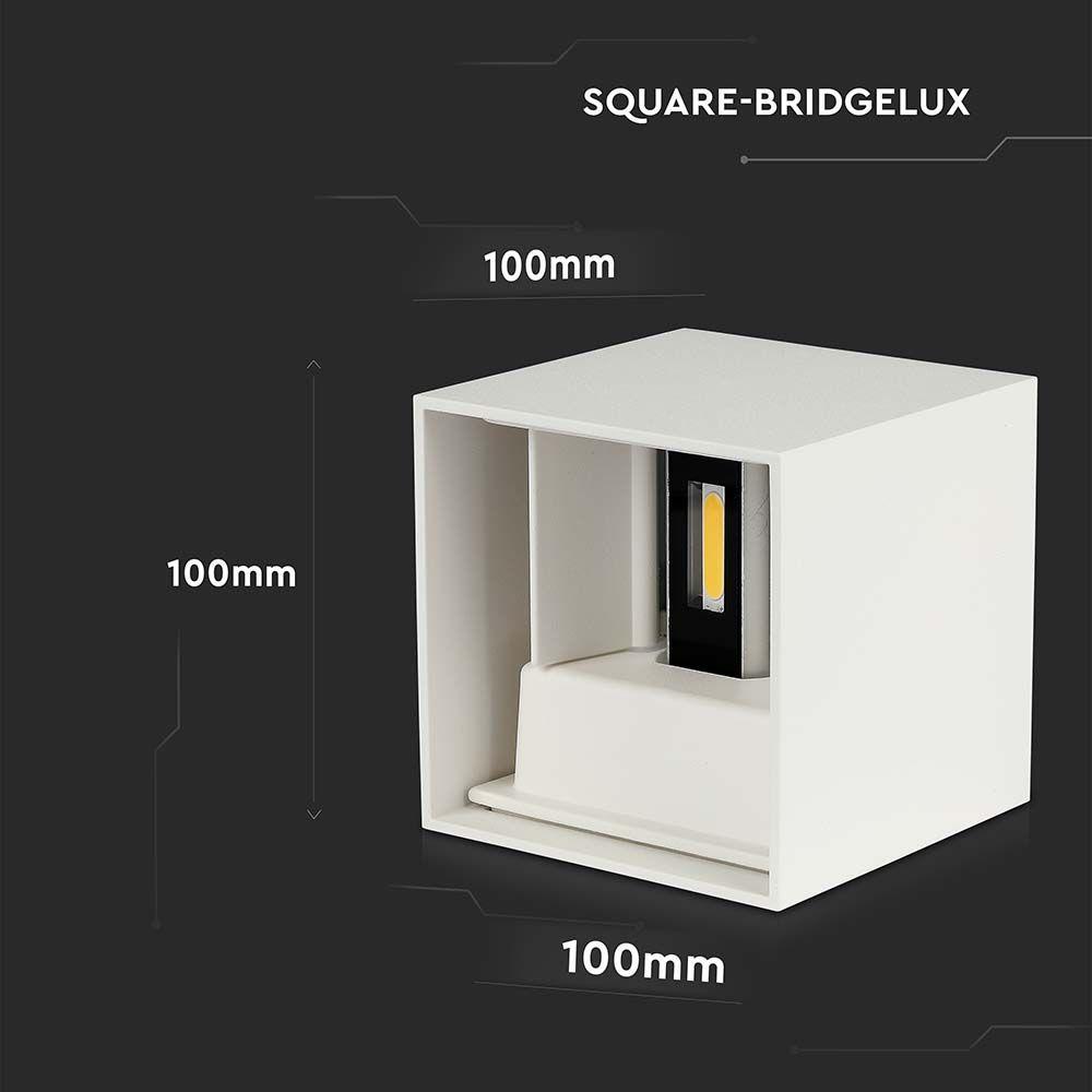 11W Kinkiet kwadratowy LED, CHIP BRIDGELUX, Barwa:4000K, Biały, VTAC, SKU 218528