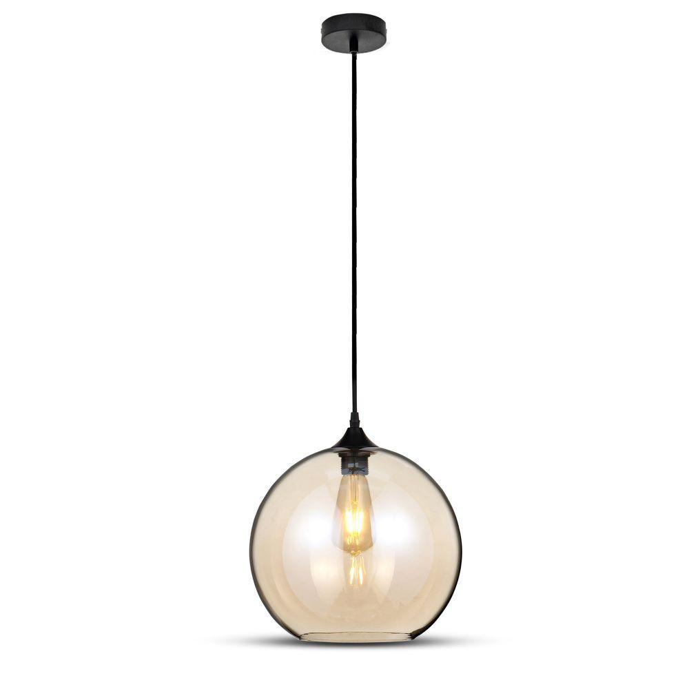 VT-7303 GLOBE GLASS PENDANT LIGHT-AMBER D:300-E27