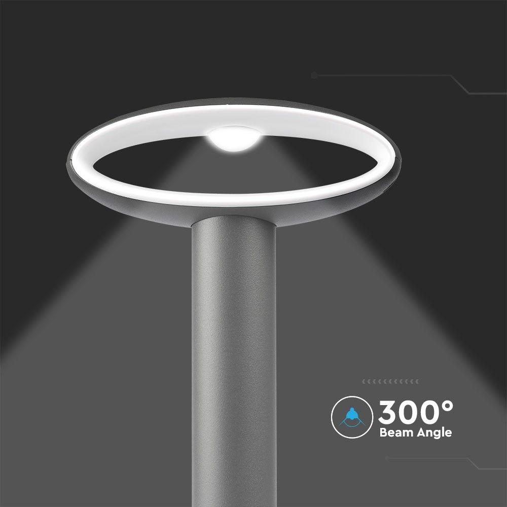 VT-909 9W LED BOLLARD LAMP WITH LAMPSHADE 3000K DARK GREY IP54