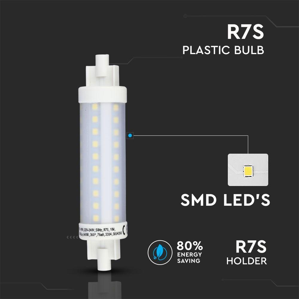 VT-1990 10W R7S LED PLASTIC BULB 6400K