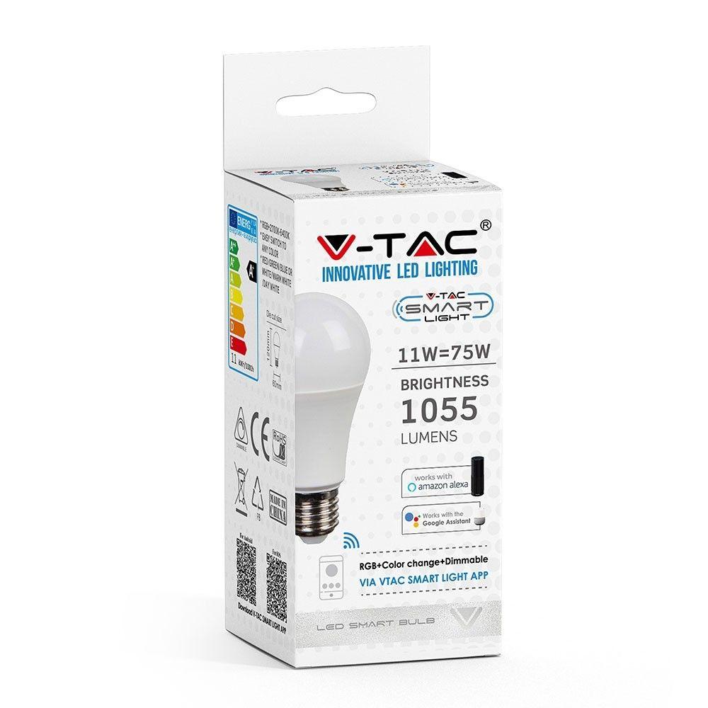 VT-5113 11W A60 BULB COMPATIBLE WITH ALEXA & GOOGLE HOME RGB+WW+CW E27