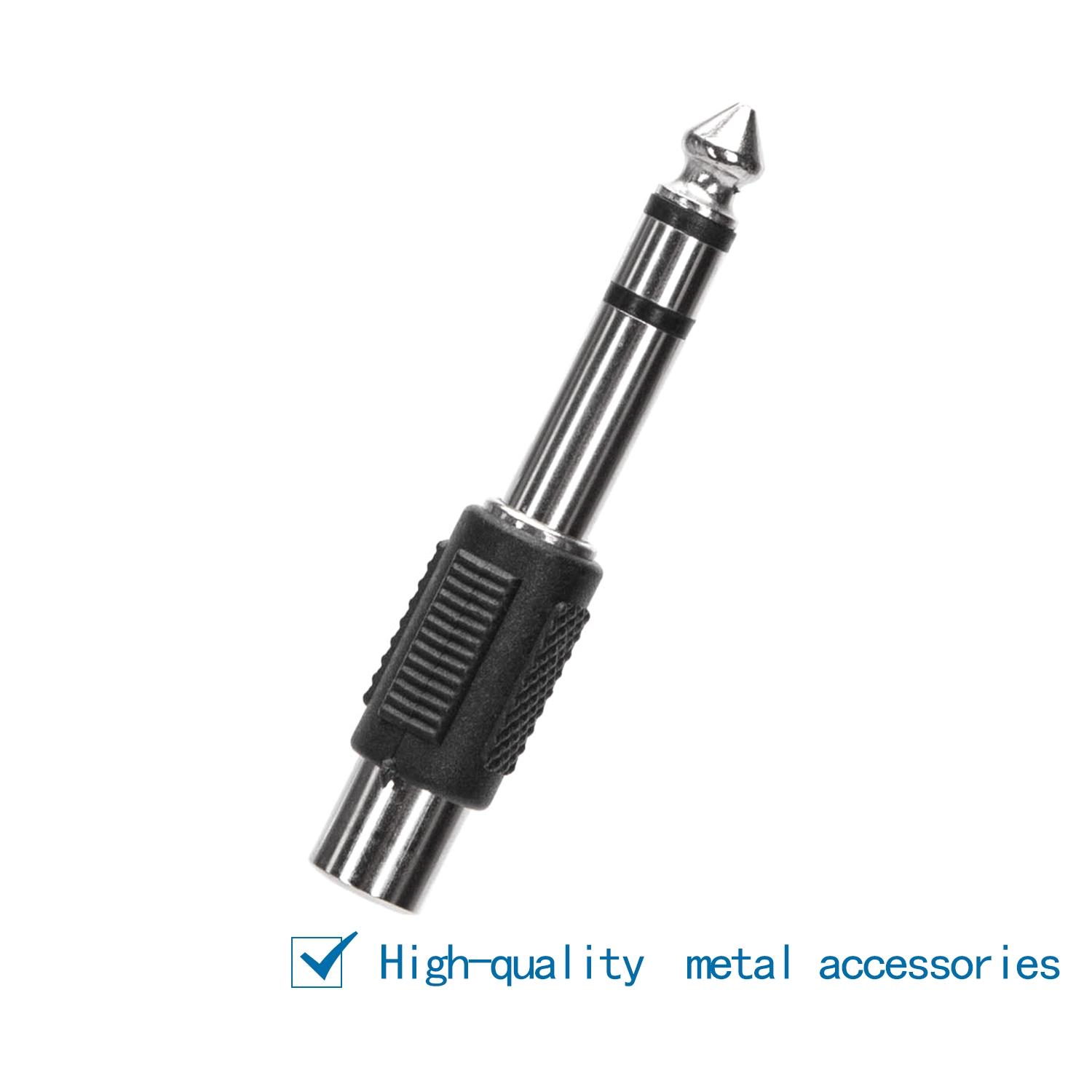 Audio/Video Connector 6.35 Male to RCA Female Black