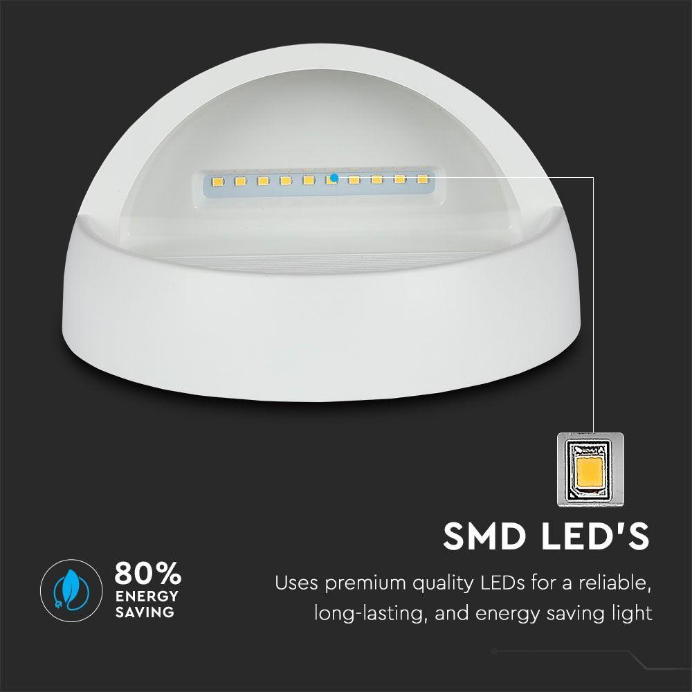 VT-1182 3W LED STEP LIGHT 3000K WHITE BODY ROUND