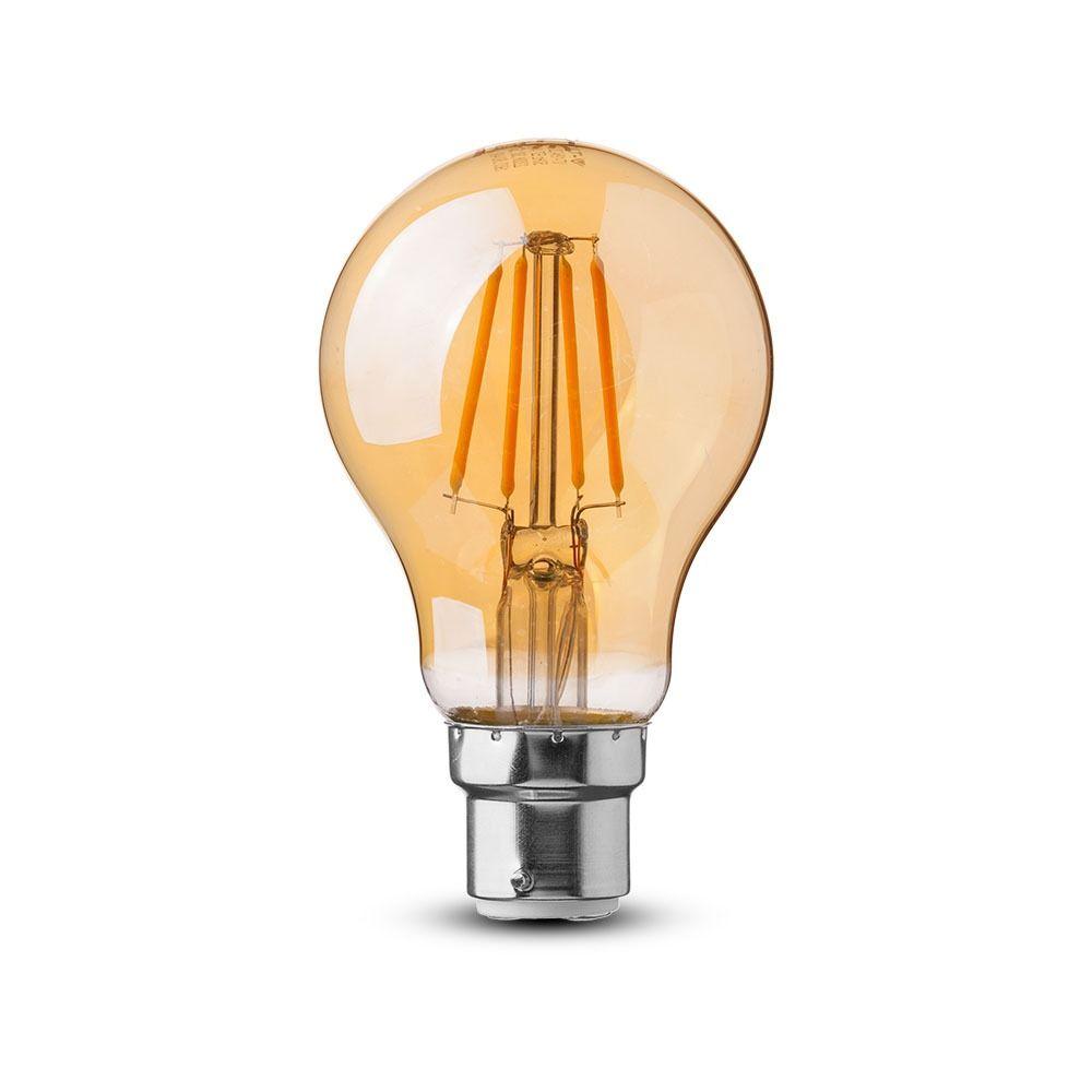 VT-228 4W A60 FILAMENT BULB-AMBER GLASS SAMSUNG CHIP 2200K B22