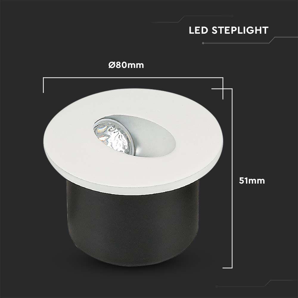 VT-1109 3W LED STEPLIGHT 3000K ROUND