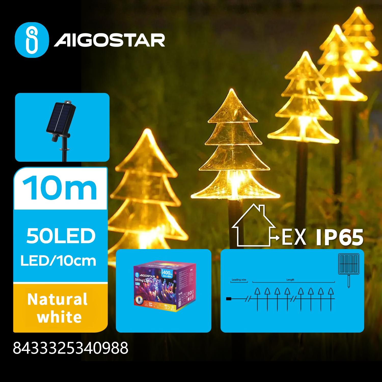 Solar Christmas tree ground-inserted light, warm white, 1m