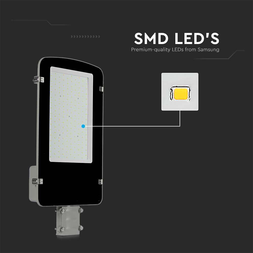 100W Lampa uliczna LED, Chip SAMSUNG, Barwa:4000K, Obudowa: Szara, VTAC, SKU 215291