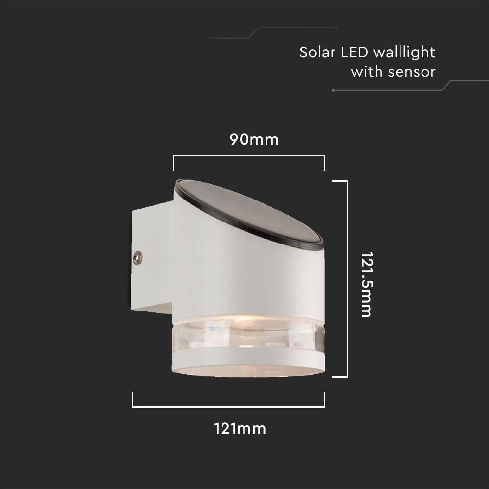 VT-1140 0.55W LED SMD SOLAR WALL LAMP WITH MICROWAVE SENSOR 3000K IP54