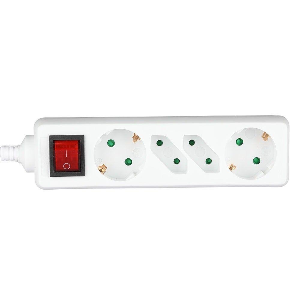 VT-1117 4 HOLES SOCKET WITH SWITCH(3G1.5MM2 X 1.5M)-WHITE