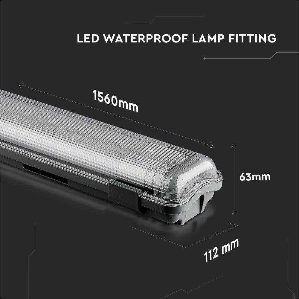 VT-15022 2x22W WATERPROOF FITTING 150CMX2 WITH LED TUBE 6400K IP65