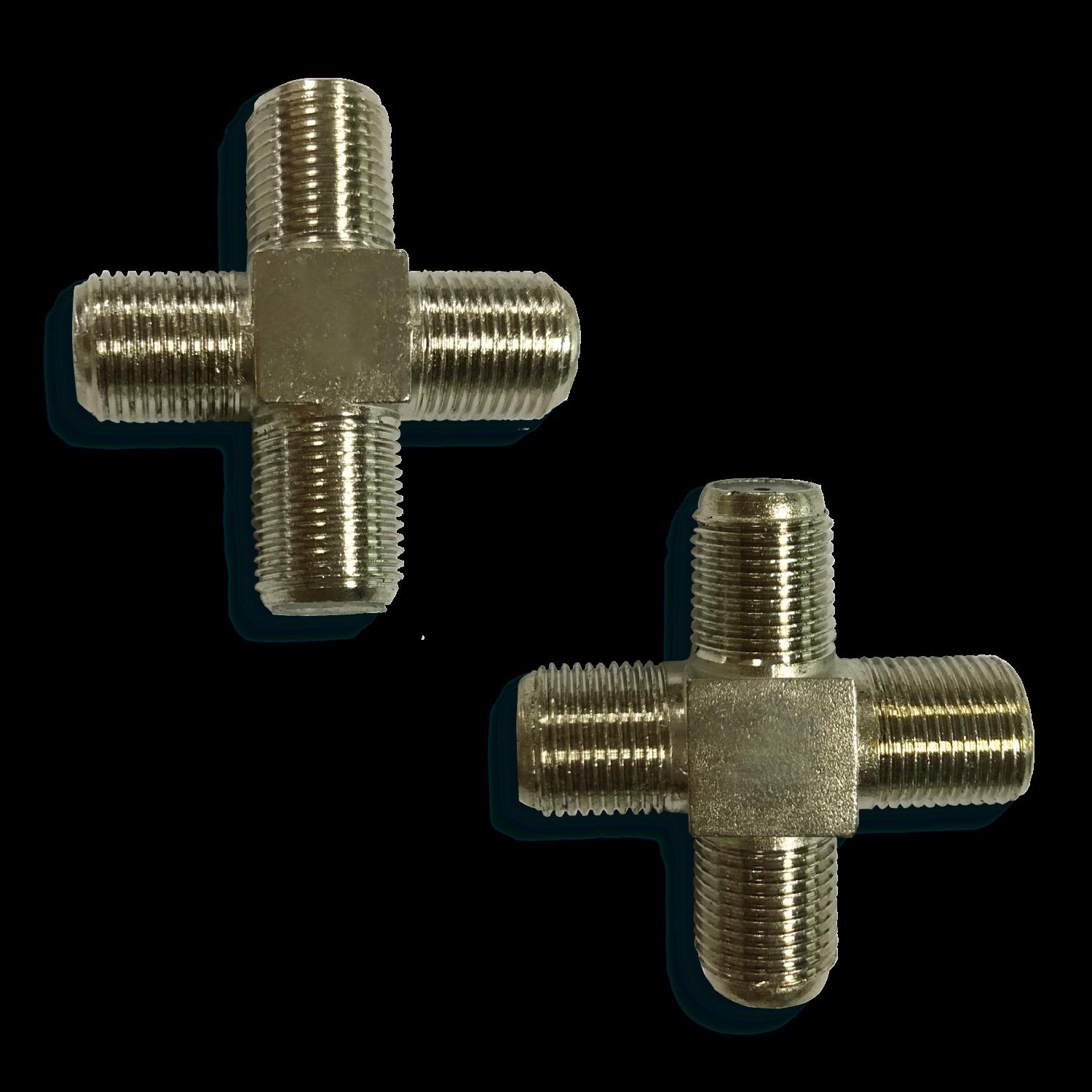 F-type Connector Four-way Female Metal silver