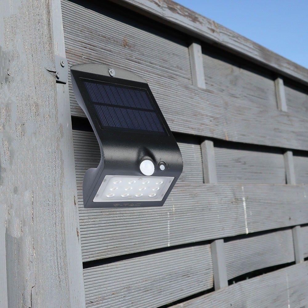 VT-767-2 1.5W LED SOLAR WALL LIGHT 4000K - BLACK BODY