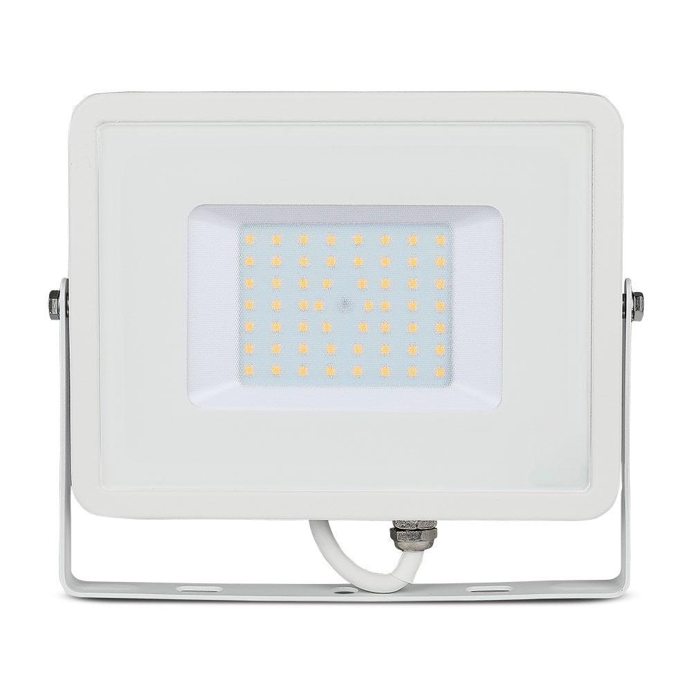 50W Naświetlacz LED SMD, Chip SAMSUNG, Przewód: 3m, Barwa:6400K, Obudowa: Biała, VTAC, SKU 952