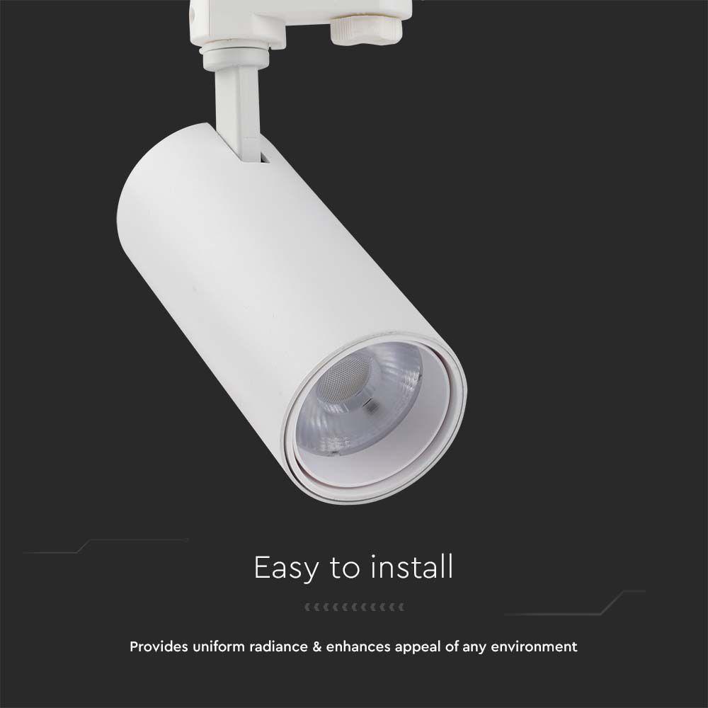 VT-47030 30W COB LED TRACKLIGHT 3IN1 WHITE BODY, WHITE REFLECTOR, WHITE BACK COVER