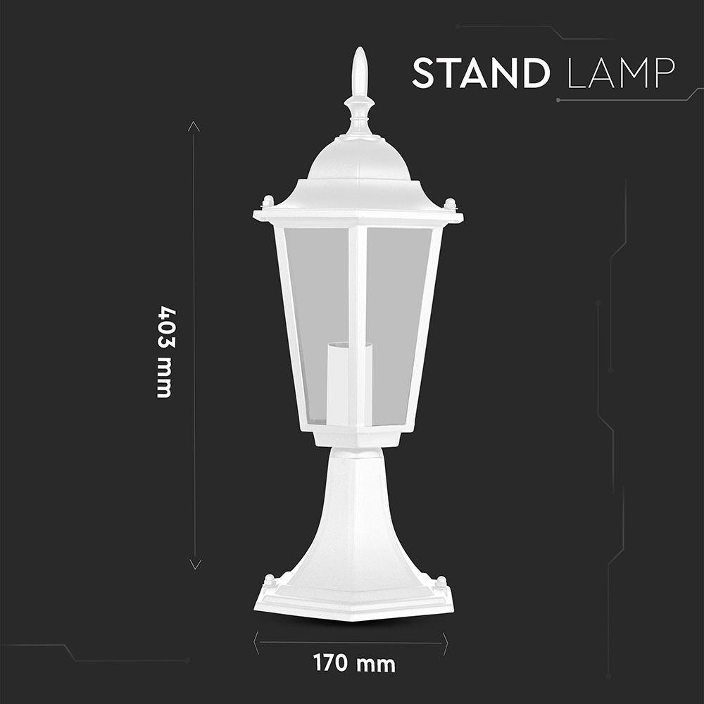 Lampa stojąca ogrodowa, Wysokość: 300mm, Obudowa: Biała, VTAC, SKU 7075