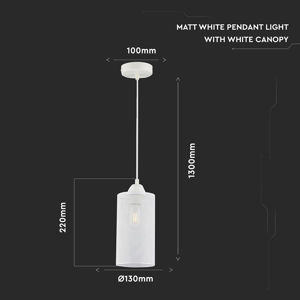 Lampa wisząca, Biały mat, VTAC, SKU 3829