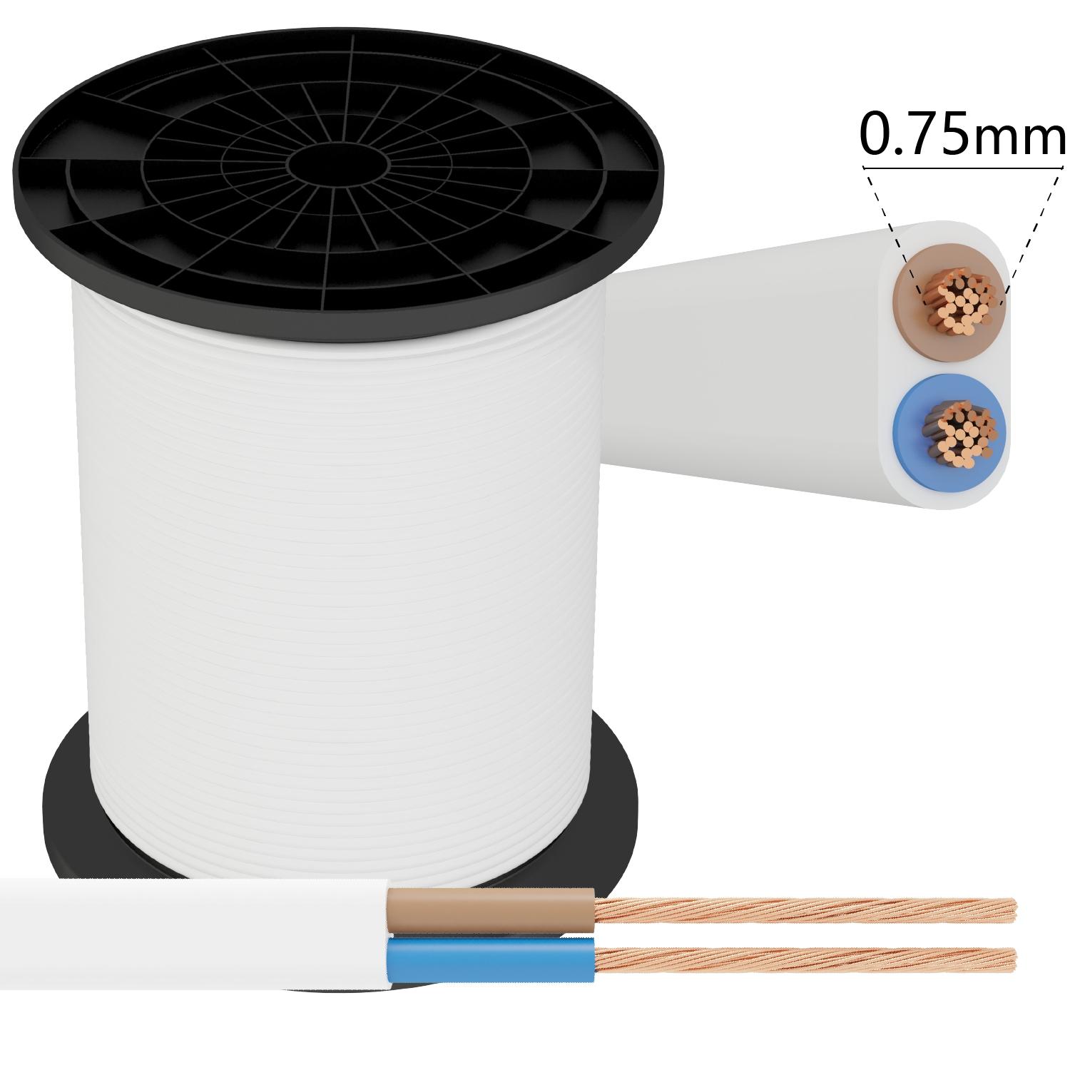 Wires 250m H03VVH2-F 2x0.75m㎡