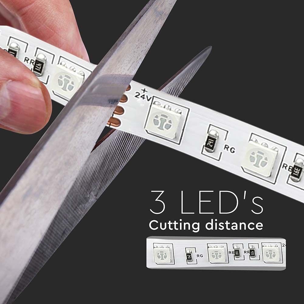 VT-5050 60 10W/M LED STRIP LIGHT 3000K 24V IP20 (5M/ROLL)(PRICE PER M)