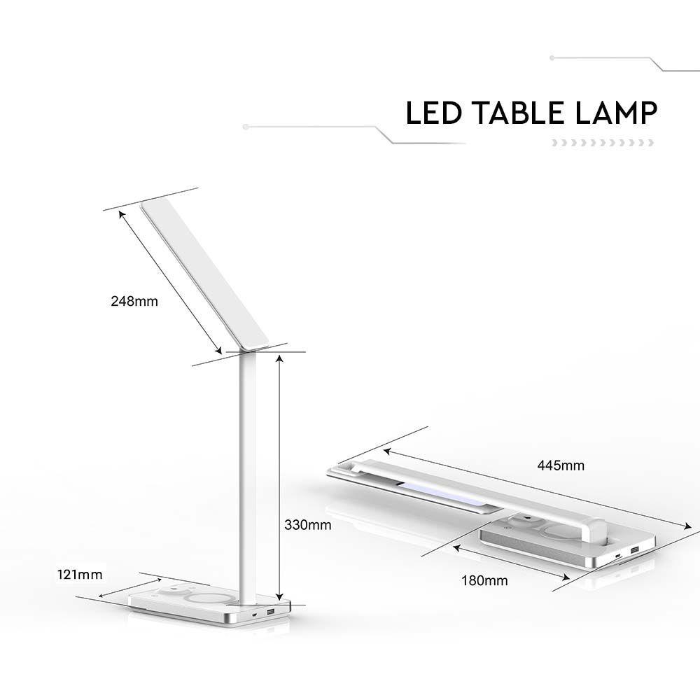 VT-7505 7W LED TABLE LAMP WIRELESS CHARGER 3000K-6500K WHITE