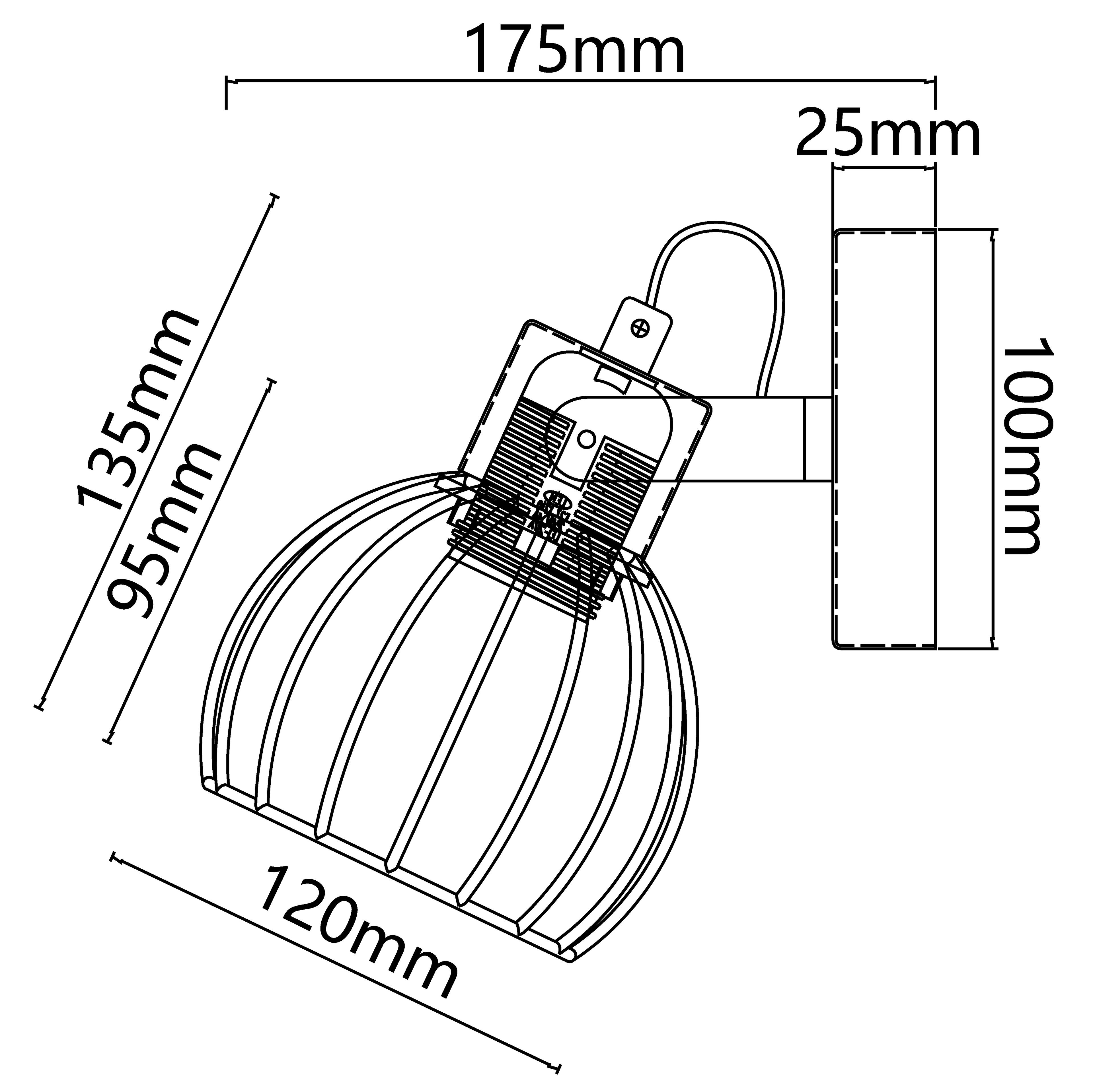 Metal wall light black (without light source) E27