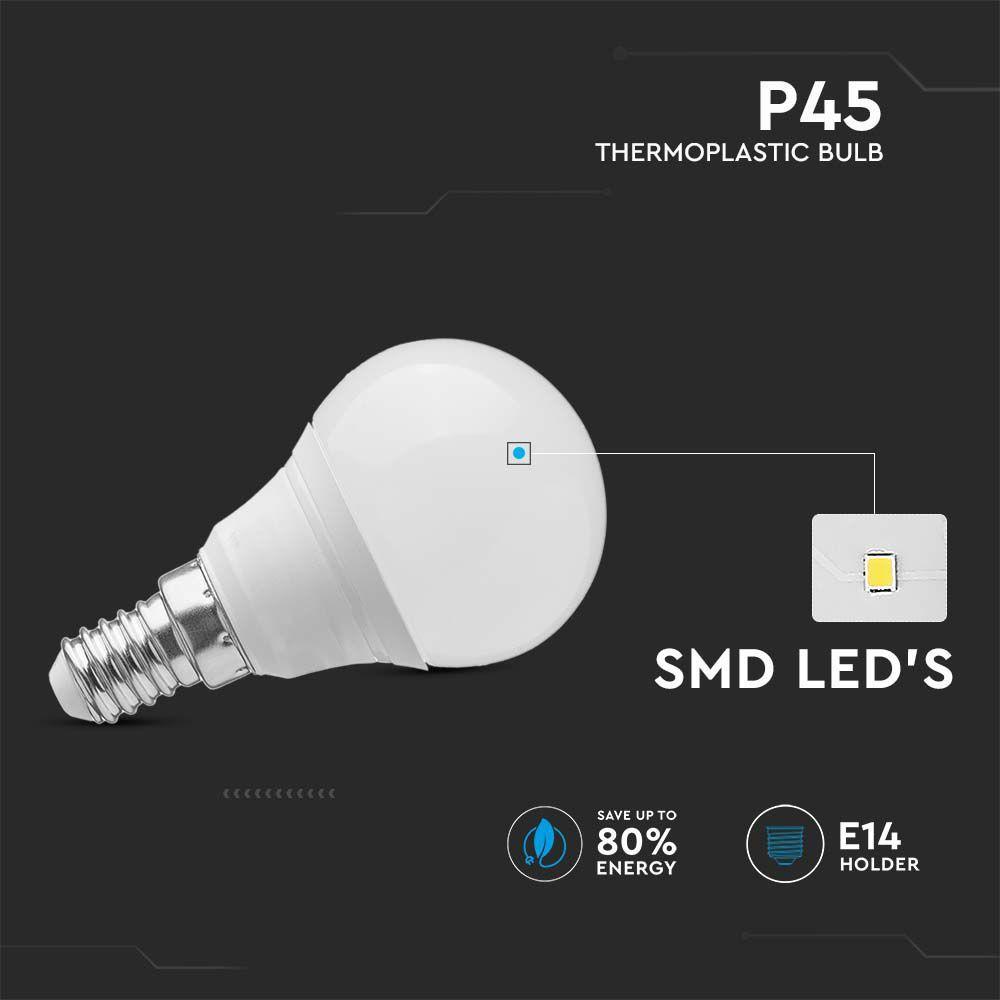 3.7W P45 Żarówka LED, Barwa:4000K, Trzonek:E14, VTAC, SKU 214174