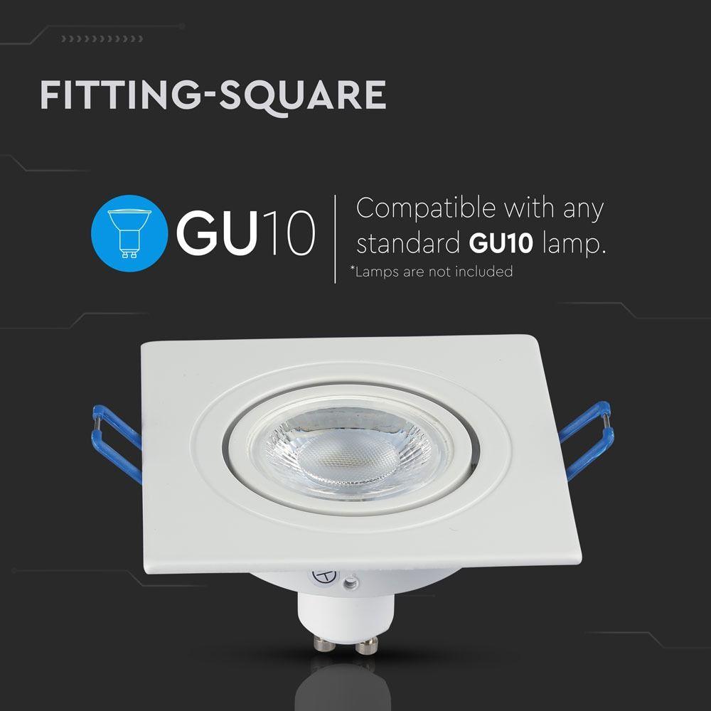 VT-782 GU10 FITTING SQUARE WHITE