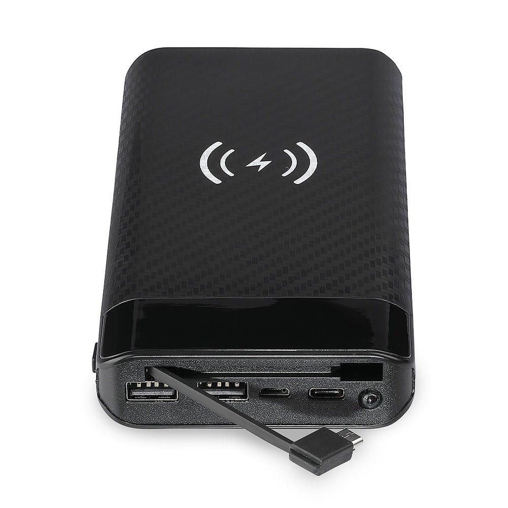 VT-3508 20000mah WIRELESS POWER BANK WITH MICRO USB CABLE-BLACK