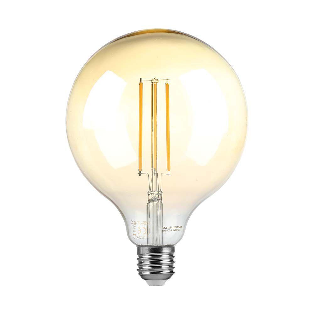 VT-2018D 8W G125 LED FILAMENT BULB AMBER GLASS 2200K E27