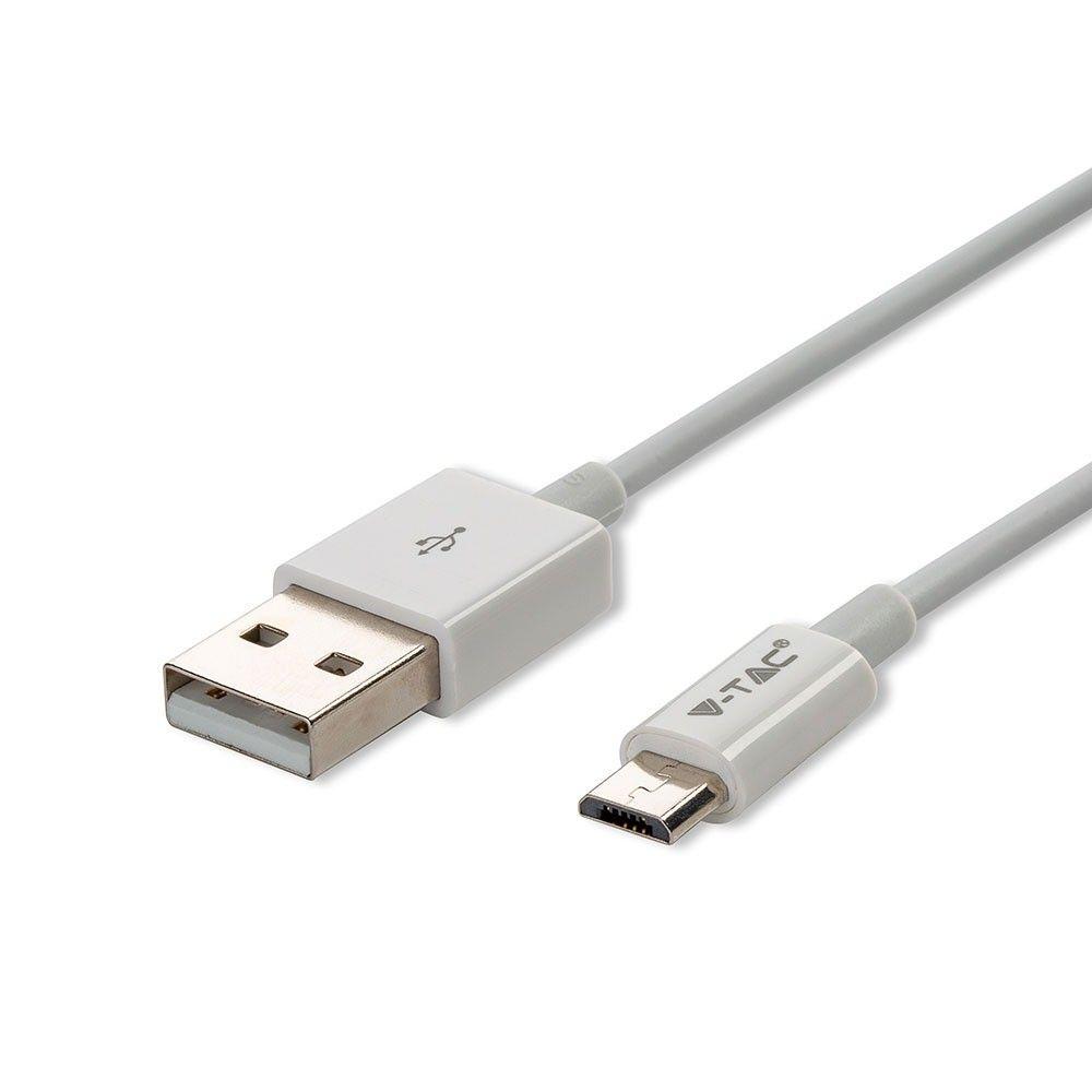 Przewód Mikro USB, 1m, Biały, VTAC, SKU 8484