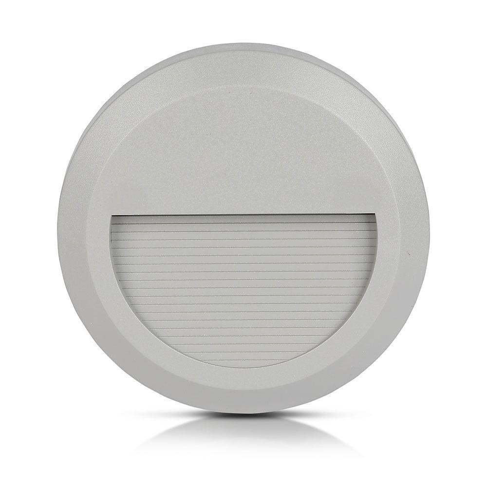 VT-1142 2W LED STEP LIGHT 3000K GREY BODY ROUND