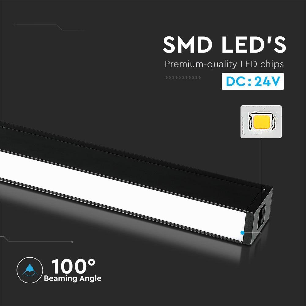 VT-4121 20W LED MAGNETIC SMD LINEAR LIGHT 3000K-BLACK IP20 24V