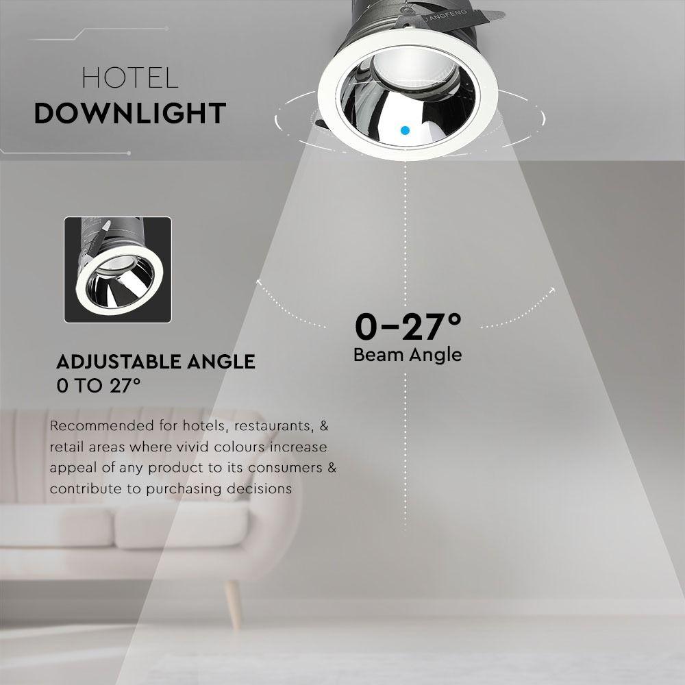 VT-2907 6W LED COB HOTEL DOWNLIGHT 4000K 0-27'D