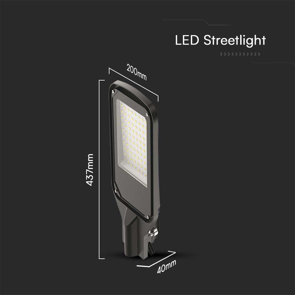 100W Lampa Uliczna LED, Barwa: 4000K, Obudowa: Czarna, VTAC, SKU 10210