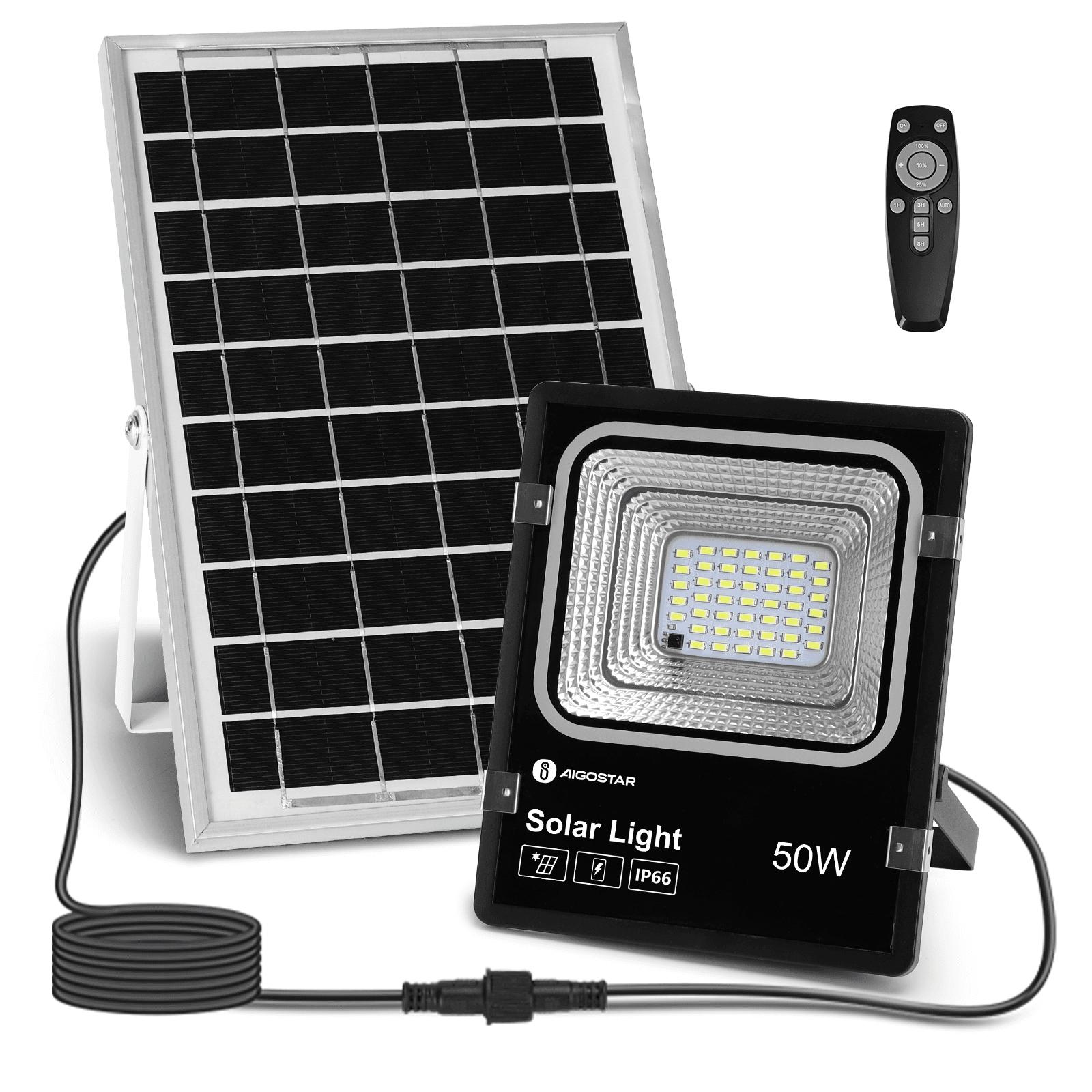 Naświetlacz solarny LED z panelem słonecznym 50W 500lm 6500K IP66