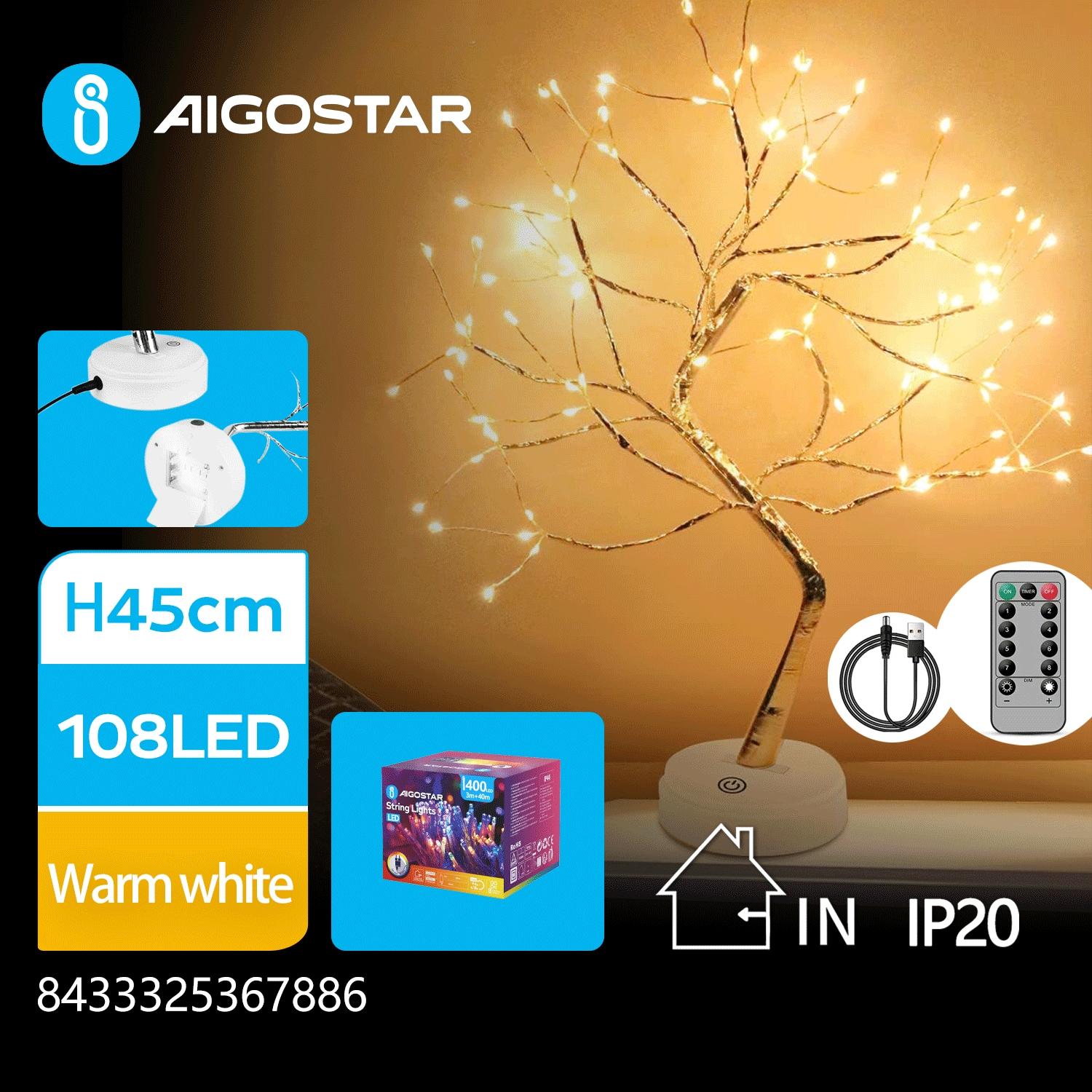 3AA battery tree light, H45cm, warm white