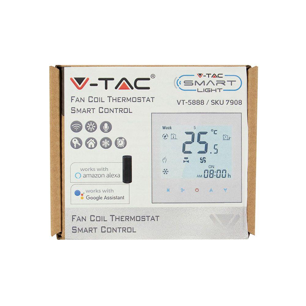 VT-5888 WIFI FAN COIL ROOM THERMOSTAT-2 PIPE-COMPATIBLE WITH ALEXA & GOOGLE HOME