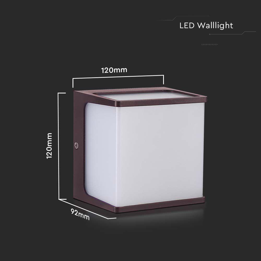 VT-708 8W LED WALL LIGHT 4000K BROWN BODY IP65